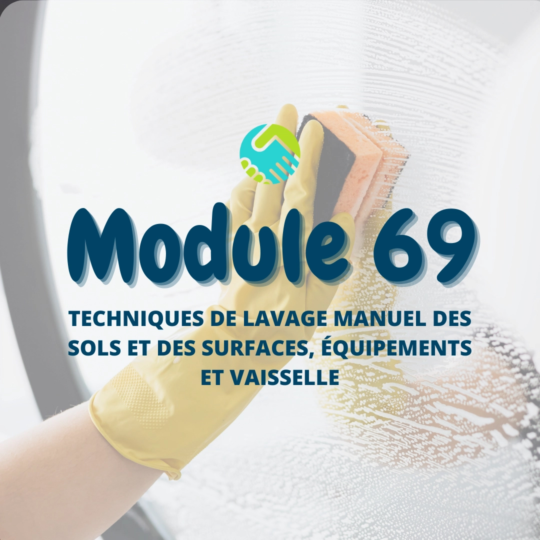 Module 69: Techniques de lavage manuel des sols et des surfaces, équipements et vaisselle